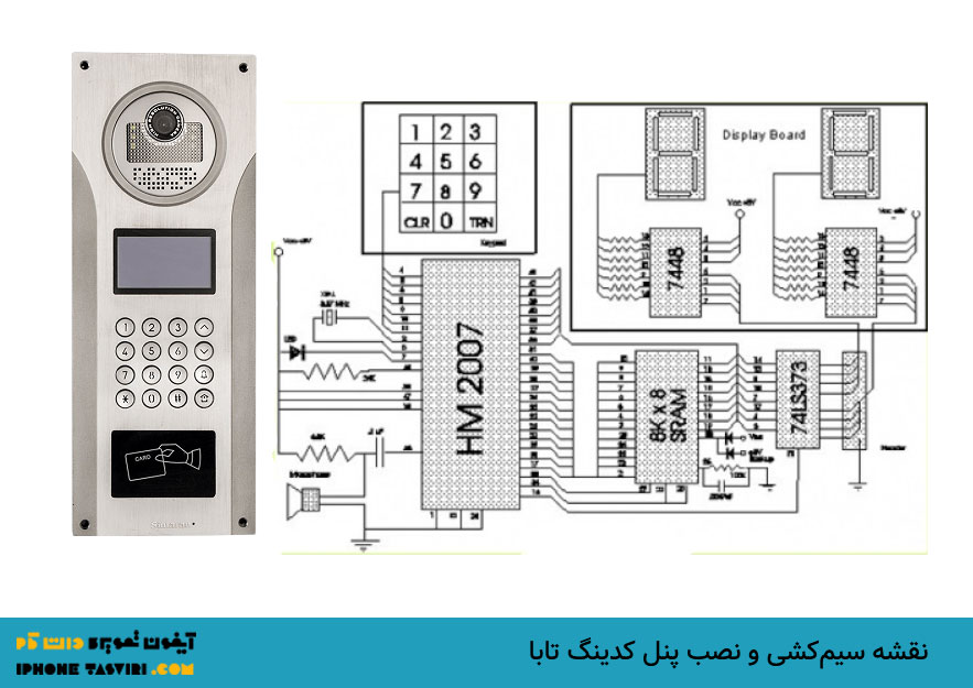 سیم کشی آیفون تصویری و پنل کدینگ تابا